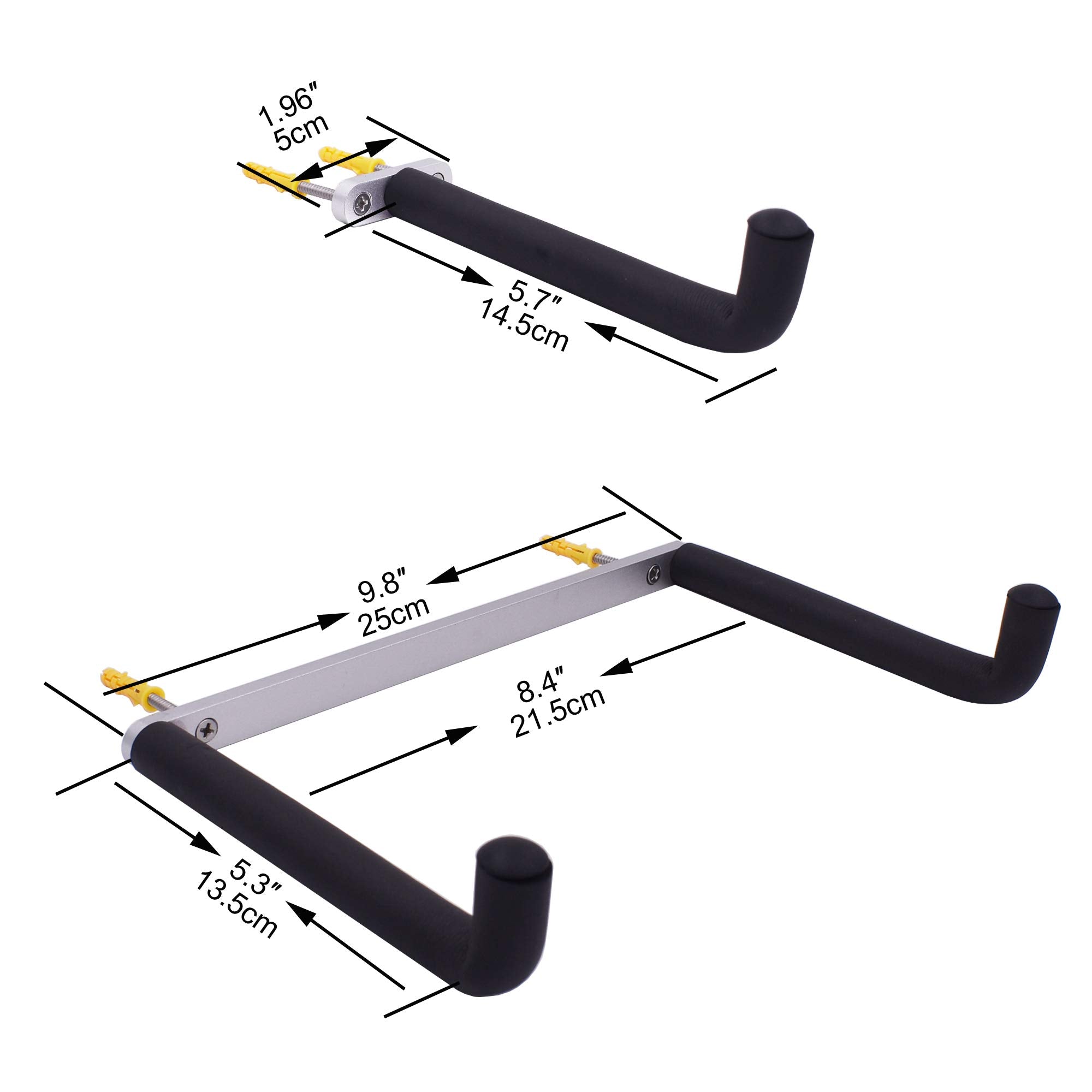 YYST Guitar Wall Mount Holder Tilt Display for Electric and Thin Body Guitars, Ukulele, Bass, Banjo at A Slanted Angle Sideways